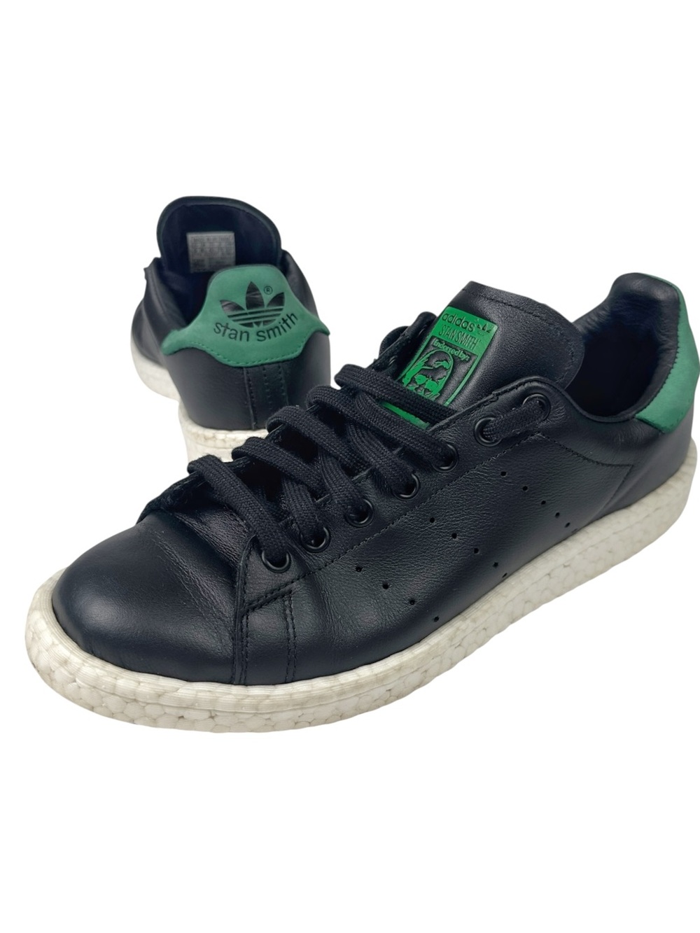 adidas Originals Stan Smith BOOST Black Green Shoes Sneakers BB0009 Mens Sz 9
